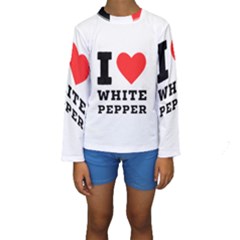 I Love White Pepper Kids  Long Sleeve Swimwear by ilovewhateva