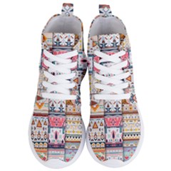 Pattern Texture Multi Colored Variation Women s Lightweight High Top Sneakers by danenraven