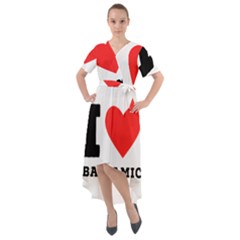 I Love Balsamic Front Wrap High Low Dress by ilovewhateva