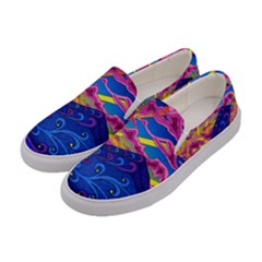 Abstract Paisley Art Pattern Design Fabric Floral Decoration Women s Canvas Slip Ons by danenraven