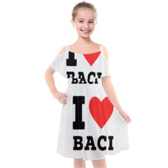 I Love Baci  Kids  Cut Out Shoulders Chiffon Dress by ilovewhateva