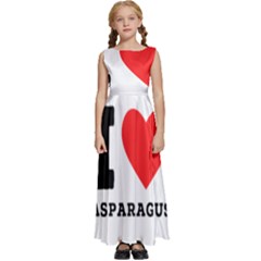 I Love Asparagus  Kids  Satin Sleeveless Maxi Dress by ilovewhateva