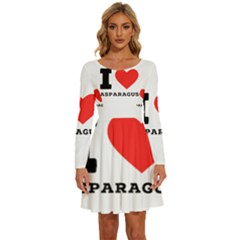 I Love Asparagus  Long Sleeve Wide Neck Velvet Dress by ilovewhateva