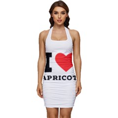 I Love Apricot  Sleeveless Wide Square Neckline Ruched Bodycon Dress by ilovewhateva