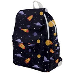 Cosmos Rockets Spaceships Ufos Top Flap Backpack by Cowasu