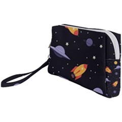 Cosmos Rockets Spaceships Ufos Wristlet Pouch Bag (small) by Cowasu