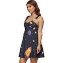 Cosmos Rockets Spaceships Ufos Ruffle Strap Babydoll Chiffon Dress View2