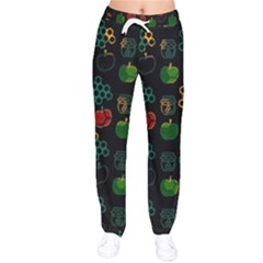 Apples Honey Honeycombs Pattern Women Velvet Drawstring Pants by Cowasu