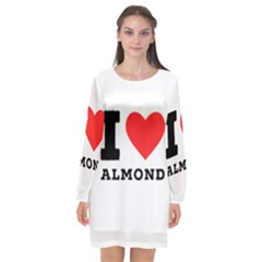 I Love Almond  Long Sleeve Chiffon Shift Dress  by ilovewhateva