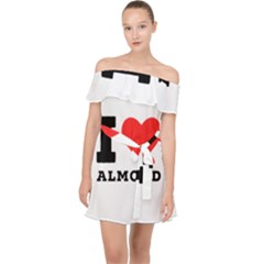 I Love Almond  Off Shoulder Chiffon Dress by ilovewhateva