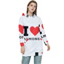 I love almond  Women s Long Oversized Pullover Hoodie View1