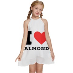 I Love Almond  Kids  Halter Collar Waist Tie Chiffon Dress by ilovewhateva