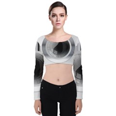 Washing Machines Home Electronic Velvet Long Sleeve Crop Top by Cowasu