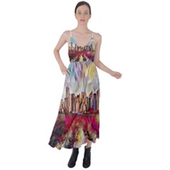 New York Skyline Manhattan City Tie Back Maxi Dress by Cowasu