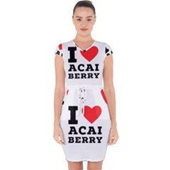 I Love Acai Berry Capsleeve Drawstring Dress  by ilovewhateva