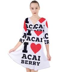 I Love Acai Berry Quarter Sleeve Front Wrap Dress by ilovewhateva