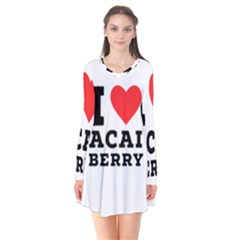 I Love Acai Berry Long Sleeve V-neck Flare Dress by ilovewhateva