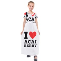 I Love Acai Berry Kids  Short Sleeve Maxi Dress by ilovewhateva