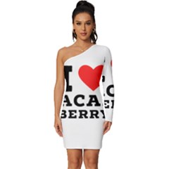 I Love Acai Berry Long Sleeve One Shoulder Mini Dress by ilovewhateva