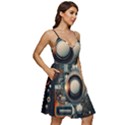 Illustrations Technology Robot Internet Processor V-Neck Pocket Summer Dress  View2