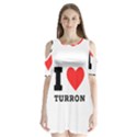 I love turron  Shoulder Cutout Velvet One Piece View1