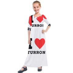 I Love Turron  Kids  Quarter Sleeve Maxi Dress by ilovewhateva