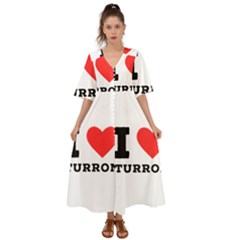 I Love Turron  Kimono Sleeve Boho Dress by ilovewhateva