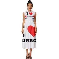 I Love Turron  Sleeveless Round Neck Midi Dress by ilovewhateva