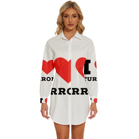 I Love Turron  Womens Long Sleeve Shirt Dress by ilovewhateva