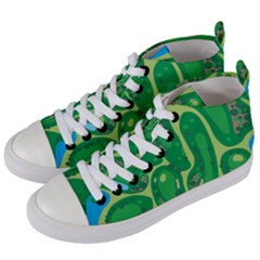 Golf Course Par Golf Course Green Women s Mid-top Canvas Sneakers by Cowasu