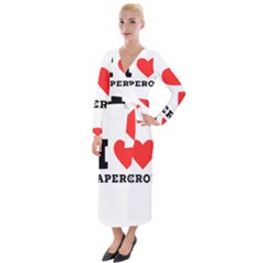 I Love Aperol Velvet Maxi Wrap Dress by ilovewhateva