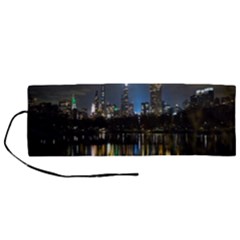 New York Night Central Park Skyscrapers Skyline Roll Up Canvas Pencil Holder (m) by Cowasu