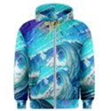 Tsunami Waves Ocean Sea Nautical Nature Water Painting Men s Zipper Hoodie View1