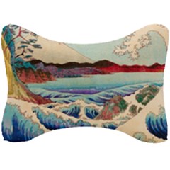 Wave Japanese Mount Fuji Woodblock Print Ocean Seat Head Rest Cushion by Cowasu