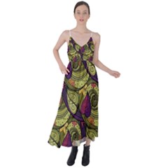 Pattern Vector Texture Style Garden Drawn Hand Floral Tie Back Maxi Dress by Cowasu