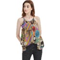 Multicolored Doodle Art Wallpaper Flowy Camisole Tank Top View1