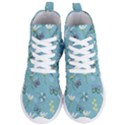 Butterfly Flower Blue Background Women s Lightweight High Top Sneakers View1