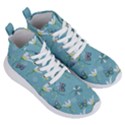 Butterfly Flower Blue Background Women s Lightweight High Top Sneakers View3