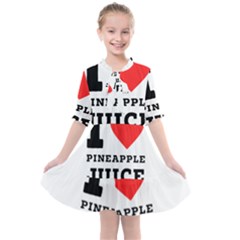 I Love Pineapple Juice Kids  All Frills Chiffon Dress by ilovewhateva