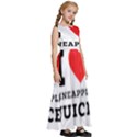 I love pineapple juice Kids  Satin Sleeveless Maxi Dress View3