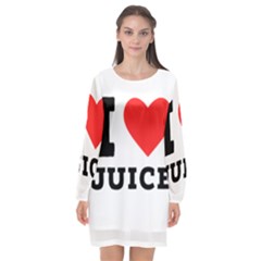 I Love Juice Long Sleeve Chiffon Shift Dress  by ilovewhateva