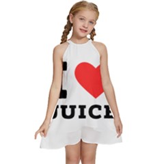 I Love Juice Kids  Halter Collar Waist Tie Chiffon Dress by ilovewhateva