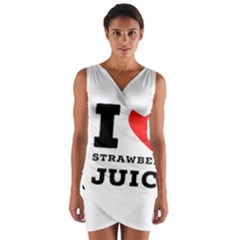 I Love Strawberry Juice Wrap Front Bodycon Dress by ilovewhateva