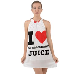 I Love Strawberry Juice Halter Tie Back Chiffon Dress by ilovewhateva