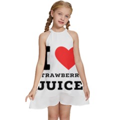 I Love Strawberry Juice Kids  Halter Collar Waist Tie Chiffon Dress by ilovewhateva