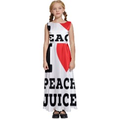 I Love Peach Juice Kids  Satin Sleeveless Maxi Dress by ilovewhateva