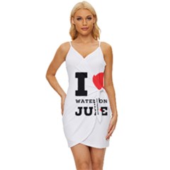 I Love Watermelon Juice Wrap Tie Front Dress by ilovewhateva