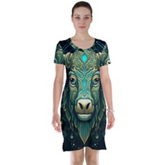 Bull Star Sign Short Sleeve Nightdress by Bangk1t