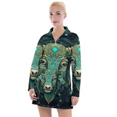 Bull Star Sign Women s Long Sleeve Casual Dress by Bangk1t