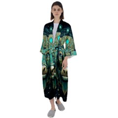 Bull Star Sign Maxi Satin Kimono by Bangk1t